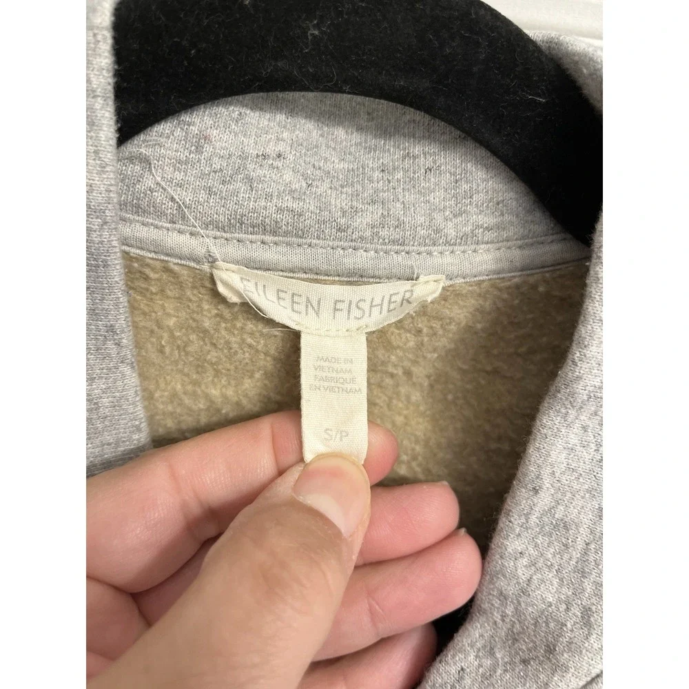 Eileen Fisher The Fisher Project Full Zip‎ Sweatshirt Bomber Jacket Gray Sz Sm